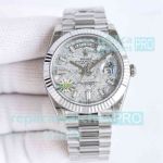 TWB Swiss replica Rolex Day-Date II 40 Meteorite with Baguette Dial watch New Style President 